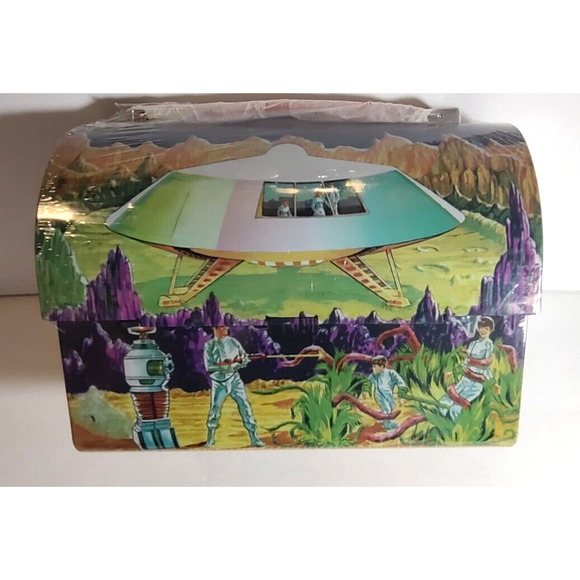 Lost in Space 1998 Metal Dome Lunchbox Sci-Fi G Whiz! Retro Look Aliens Robot - Picture 3 of 7